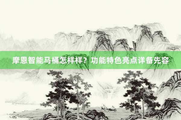 摩恩智能马桶怎样样？功能特色亮点详备先容